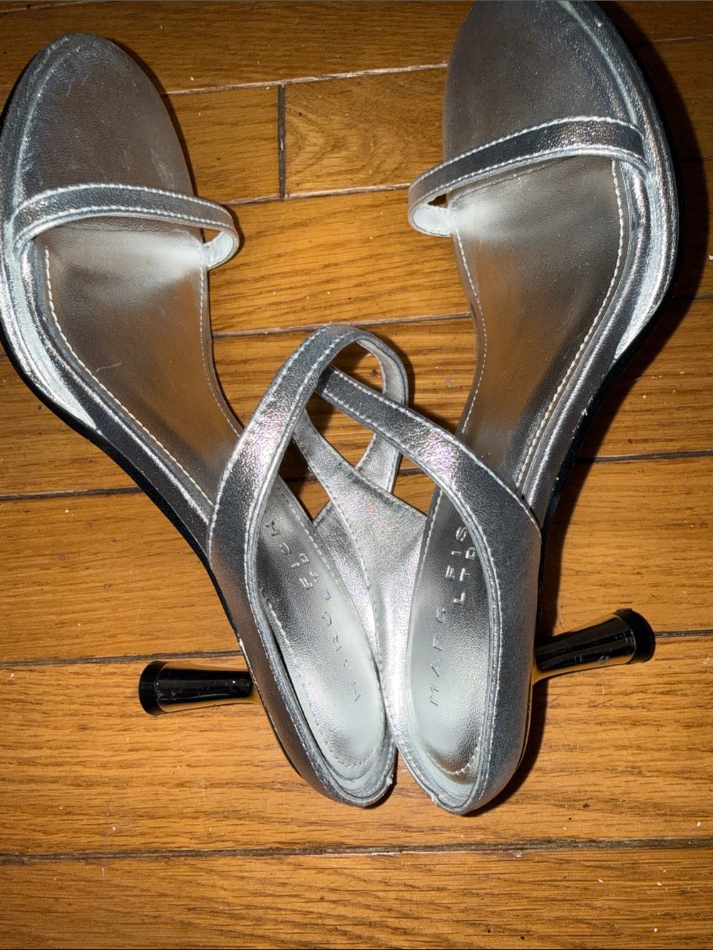 NWT MARK FISHER SILVER METALLIC LEATHER SANDALS/PUMPS/MULES. NORDSTROM.6.5